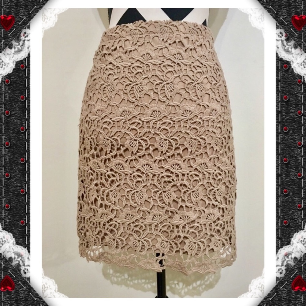 Willi Smith Crochet Overlay Skirt